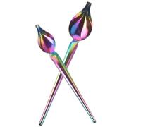 CHICAMPERA 2pcs Stainless Steel Chocolate Spoons for Cake and Cookies Decorations, Multi-Functional Culinary Spoons Chocolate Dipping and Scooping Liquid Features, for Salad Dressing