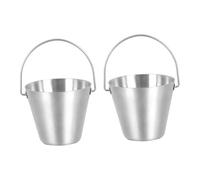 CHICAMPERA 2Pcs Stainless Steel Egg Rack with Handle Mini Egg Storage Bucket Smooth Surface for Home and Housewarming 5.10X5.10X4.50Cm