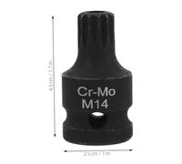 CHICAMPERA 2pcs Triple Square Remover Socket Adapter Brake Tool Kit Disc Brake Caliper Tool Driver Remover Impact Triple Square Spline Bit Socket Black