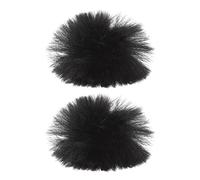 CHICAMPERA 2pcs Universal Plush Microphone Covers for Lavalier Mic Windshield, Black 10mm Windproof Pop Filter Protectors for Recording, Live Streaming, and Office Use