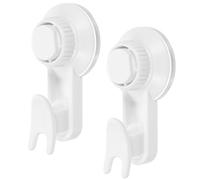 CHICAMPERA 2pcs Vacuum Hooks, Suck Cup Hook, White, Abs PVC, Punch-Free Vacuum Adsorption, Removable No Wall Damage, for Bathroom Kitchen Home