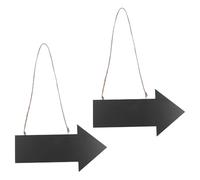 CHICAMPERA 2pcs Wooden Hanging Plaque Chalkboard Signs with Twine Hanger Rustic Black Decorative Guide Direction Boards for Housewarming and Room