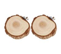 CHICAMPERA 2pcs Wooden Jumping Platforms Pet Multi-use Platform with Metal Supports Adorable Unique Shape Safe Decorative Small Pet Cage Plaything for Bird Cage and Home Decor