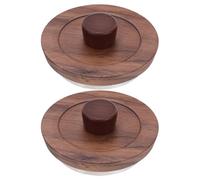 CHICAMPERA 2pcs Wooden Lid for Tea Cups and Teapots with Elegant Design and Natural Texture, Versatile Fit to Maintain Freshness, for Tea Set and Table Decoration