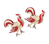 CHICAMPERA 2sets Wooden Rooster Puzzle for Boys and Girls Diy Educational Jigsaw Toy Plaything Farm Animal Puzzle Made of Great for Boy Girl Playtime and Learning