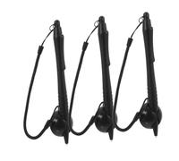 CHICAMPERA 3 Pcs Black Touchscreen Pens for Resistive Screen Devices and Phones, Pressure Sensitive Drawing Pens with Hard Abs and Silicone Tips, Anti-lost Spring Rope and Base for Studying