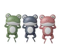 CHICAMPERA 3 Pcs Cartoon Clockwork Swimming Frog for Portable Lightweight Bath in Blue Pink Green Safe Non-battery Water for Bath Fun