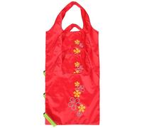 CHICAMPERA 3 Pcs Reusable Folding Fruit Style Tote Bags Portable Polyester Shopping Bags for Women for Grocery and Retail Use Fun Strawberry Design Space Saving Storage