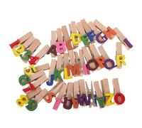 CHICAMPERA 36pcs Wooden Alphabet and Number Clothespins 3.5cm Mini Wood Clips for Photo Hanging, Memo Card Holders, and Office Or Classroom Stationery Accessories