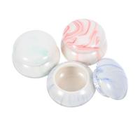 CHICAMPERA 3pcs Ceramic Cosmetics Storage Jars 15ml Small Sealed Balm Containers Compact Organizer for Lip Balm and Rouge Travel Use