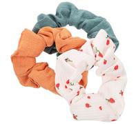 CHICAMPERA 3pcs Cherry Hair Ties Lady Hair Accessories Cloth Elastic Bands with Creative Cherry Pattern Appearance Not Easy to Break and Deform Luster Suitable to Match Different Random Color