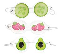 CHICAMPERA 3pcs Cute Fruit Eye Mask Cold Ice Cooling Mask Reusable Gel Eye for Boys and Girls Sleeping Breathable Protective Style
