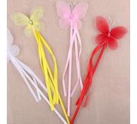 CHICAMPERA 3pcs Fairy Wand Set - Purple Pentagram, Red Heart, White Butterfly Motifs - Enchanted Party Cosplay Sticks for Birthday and Angel Costume Accessories