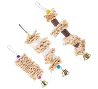 CHICAMPERA 3pcs Parrot Chew Natural and Wood Hanging Bird for Indoor Parakeet Cages, Safe Chewing and Strengthen Beak Muscles, Attractive Design for Birds
