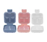 CHICAMPERA 3pcs Portable Weekly Pill Organizer Compartment Airtight Travel Pill Box for Vitamins Supplements and Medication Moisture Resistant Daily Vitamin Holder for Purse and Pocket