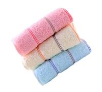 CHICAMPERA 3pcs Pure Cotton Face Washing Towels Water Absorbent Thickened Skin-friendly Facial Cloths for Daily Skincare and Spa Use Random Color