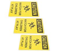 CHICAMPERA 3pcs Slow down Playing Safety Signs with High Visibility Iron Material for Streets and Parks, Standard Specification Warning Road Signs for Young Pedestrians and Drivers