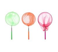 CHICAMPERA 3pcs Telescopic Butterfly Nets for Retractable Insect Catcher Kit Orange Green and Purple Easy to Carry for Outdoor Activities and Bug Catching