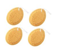 CHICAMPERA 4 Pcs Natural Seaweed Cotton Honeycomb Bath Sponges Soft Exfoliating Shower Body Scrubbers for Adults Fast-Drying Skin Cleansing and Massage