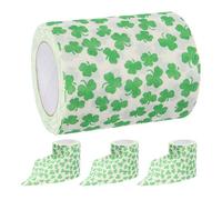 CHICAMPERA 4 Rolls Green Shamrock Toilet Paper Pack Soft Absorbent Paper for Bathroom Decorations and St Patrick's Day Party Favors Convenient and Practical Tissue Rolls