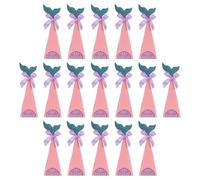 CHICAMPERA 40pcs Wedding Candy Boxes in Creative Mermaid Pointed Cone Shape with Purple Bowknot Paper Design for Candy Storage and Party Favour Use