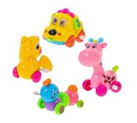 CHICAMPERA 4pcs Animal Clockwork Fun Wind Up Playthings for Includes Dinosaur Dog Giraffe Caterpillar Safe Materials Enhances Coordination Imagination for Parties Random Color