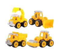 CHICAMPERA 4Pcs DIY Dismantling Engineering Car Creative Assembling Excavator Models for Educational Auto for Early Learning and Coordination Skills Random Style
