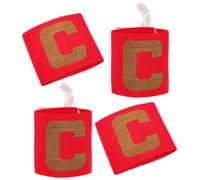CHICAMPERA 4pcs Elastic Captain Armband, Adjustable Soccer Armband, Polyester Red Arm Band for Football and Soccer, Comfortable Portable Arm Accessory for Youth and Adults