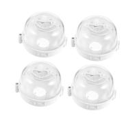 CHICAMPERA 4Pcs Gas Stove Knob Covers, Child Proof ABS Safety Guard for Most Hobs and Ovens, Protect Children and Pets, White