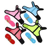 CHICAMPERA 4Pcs Lightweight Mesh Rabbit Hamster Vest Harness with Leash for Outdoor Walking Comfortable Snug Fit Small Pet Vest Harness in Pink Blue Green Red