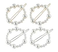 CHICAMPERA 4pcs Pearl Hair Clips with Irregular round Design Zinc Alloy Material Fashionable and Sweet Hair Barrettes for Wedding Wearing