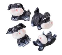 CHICAMPERA 4pcs Resin Dog Miniature Figurines Flat Bottom for Storage Purposes, Adorable Puppy Statues Bright Colors and Delicate Gesture, for Home Decor or Party Decorations
