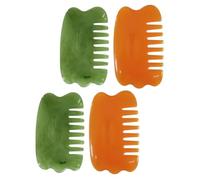 CHICAMPERA 4pcs Resin Head Massage Comb Set for Hair Scalp Massager and Body Scraping Tool, Practical and Creative Design Relieves Headache, Suitable for Family and Friends
