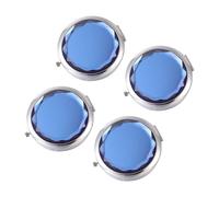 CHICAMPERA 4pcs round Folding Compact Mirrors for Makeup with Double Side Crystal Glass, Precision Machine Cut and Polished Surface, Portable Travel Mirror Set for Ladies