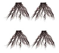 CHICAMPERA 4pcs Wavy Hair Topper Clip-in for Women with Face-flattering Waves and Soft Realistic Texture, Water Ripple Style Synthetic Hairpiece for Daily Looks and Parties, Dark Brown