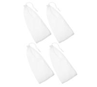 CHICAMPERA 4pcs White Polyester Mesh Hanging Bird Feeder Socks for Small Birds and Finches, Easy to Hang in Garden Or on Tree Branches, Minimalist Design Feeding Net Bags