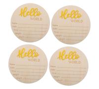 CHICAMPERA 4pcs Wooden Newborn Birth Sign Card Welcoming Shower Sign for Nursery Decor