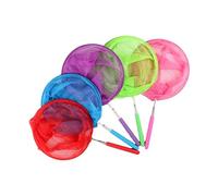 CHICAMPERA 5 Pieces Telescopic Insect Nets with Stainless Steel Extendable Poles and Nylon Mesh Lightweight Bug Catcher for Outdoor Garden Play Colors Fluorescent Green Red Purple Light Blue