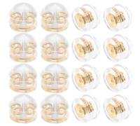 CHICAMPERA 50pcs Earring Backs Locking Silicone Earring Backs for Studs Golden Wear-Resistant Simple Style