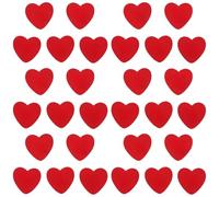 CHICAMPERA 50pcs Red Wooden Heart Shape Craft Stickers Odorless Supple Self-Adhesive Decorations for Valentine's Day Wedding Card Making and Crafting