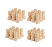CHICAMPERA 50pcs Unpainted Wooden Chess Pieces Diy International Chessmen for Children Educational Board Games Craft Supplies