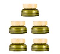 CHICAMPERA 5Pcs 15G Olive Green Body Butter Jars with Lid, Refillable Cosmetic Sample Containers for Travel Toiletries and Makeup Storage Random Color Random Color
