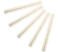 CHICAMPERA 5pcs Flush Piano Hinges for Jewelry Storage Boxes and Doors, Silver Iron Mini Hinges for Crafts, Easy to Install and Can Be Cut to Different Lengths, for Woodworking Projects