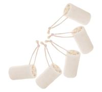 CHICAMPERA 5pcs Natural Loofah Kitchen Dish Sponge with Convenient Hanging Design, Multi-purpose Use for Cleaning Bowls and Pans, Eco-friendly Reusable Scrubber for Kitchen and Showers