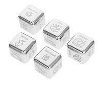 CHICAMPERA 5pcs Stainless Steel Dinner Decision Dice Silver Food Dice