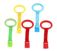 CHICAMPERA 5pcs Standing Pull Tab Nursery Cot Rings Boy Girl Crib Hanging Pull Tabs Boy Girl Walking Assist Tools Safety Stand Ring Handles