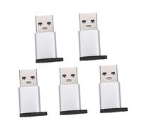 CHICAMPERA 5pcs USB to USB C Adapter Converter for High Speed Data Transfer Compatible with Laptops Tablets and Phones Supports Headphones and Microphone Function Durable and Reliable Design