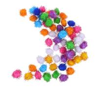 CHICAMPERA 60PCS Fuzzy Cat Pom Pom Balls Set for Indoor Kitten Exercise and Entertainment Interactive Lightweight Portable Collection for Fun and Furniture Protection