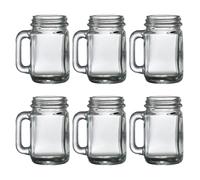 CHICAMPERA 6pcs 40ml Mini Mason Jar Cocktail Glasses Set with Handle, Small Rooster-Shaped Shot Glasses for Bar, Household Wine and Beer Cups