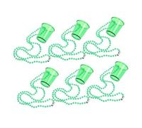 CHICAMPERA 6Pcs Bachelorette Party Shot Glasses Beaded Necklaces Reusable Mini Cups for Bridal Party Decorations Fun Irish Costume Accessories for Patrick Day Celebrations